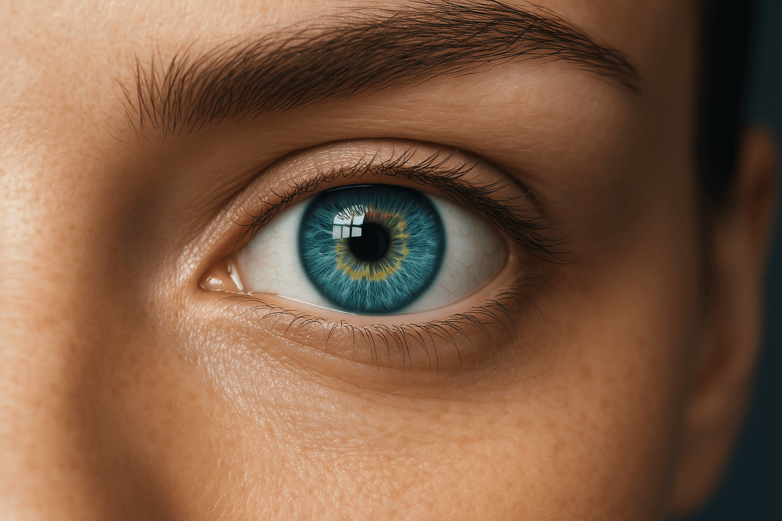 Detailed close-up of human eye iris with unique patterns